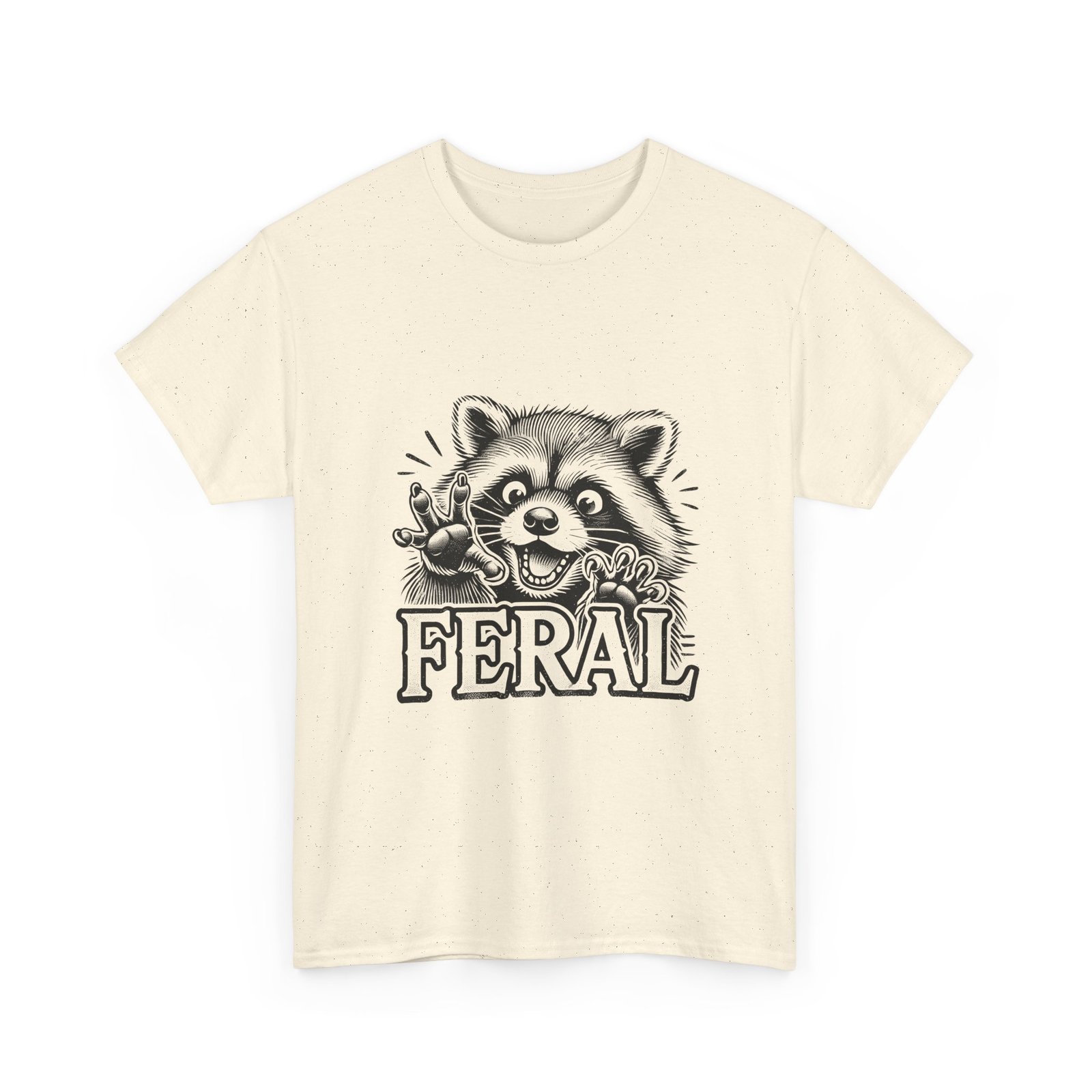 Feral Black Raccoon Cute Wild Animal Illustration - T-shirt - Image 7