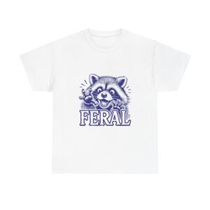 Feral Blue Raccoon with Humorous Expression Illustration - T-shirt