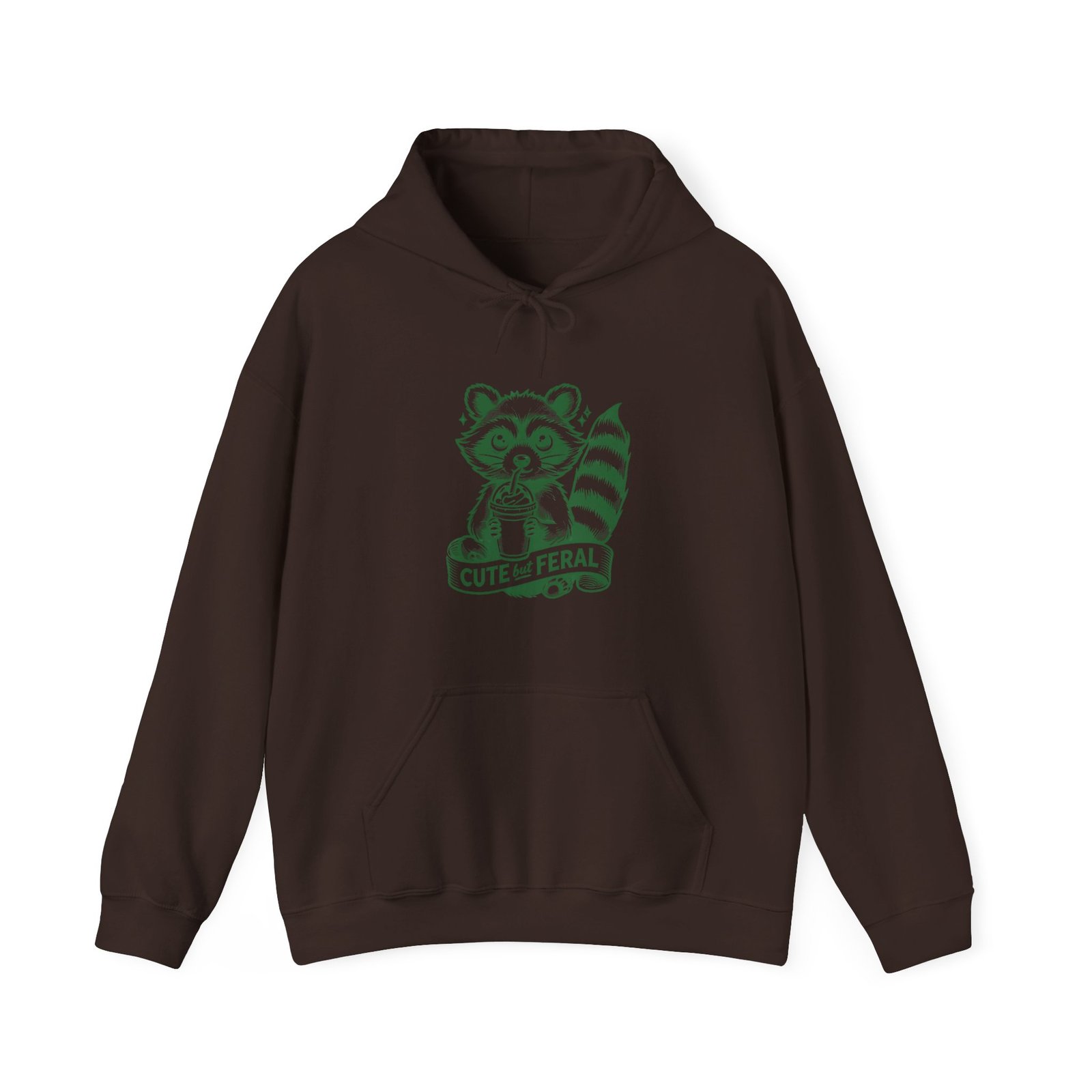 Adorable Green Raccoon Illustration with Cute and Feral Style - Hoodie - Image 5