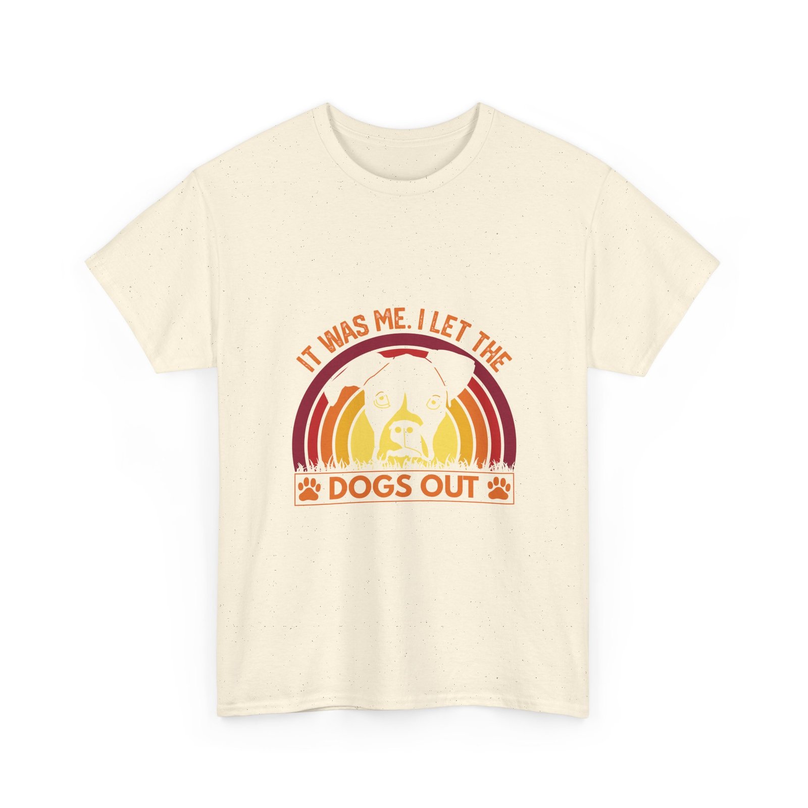 Retro Sunset with Silhouetted Dogs Playing Outdoors - T-shirt - Image 7