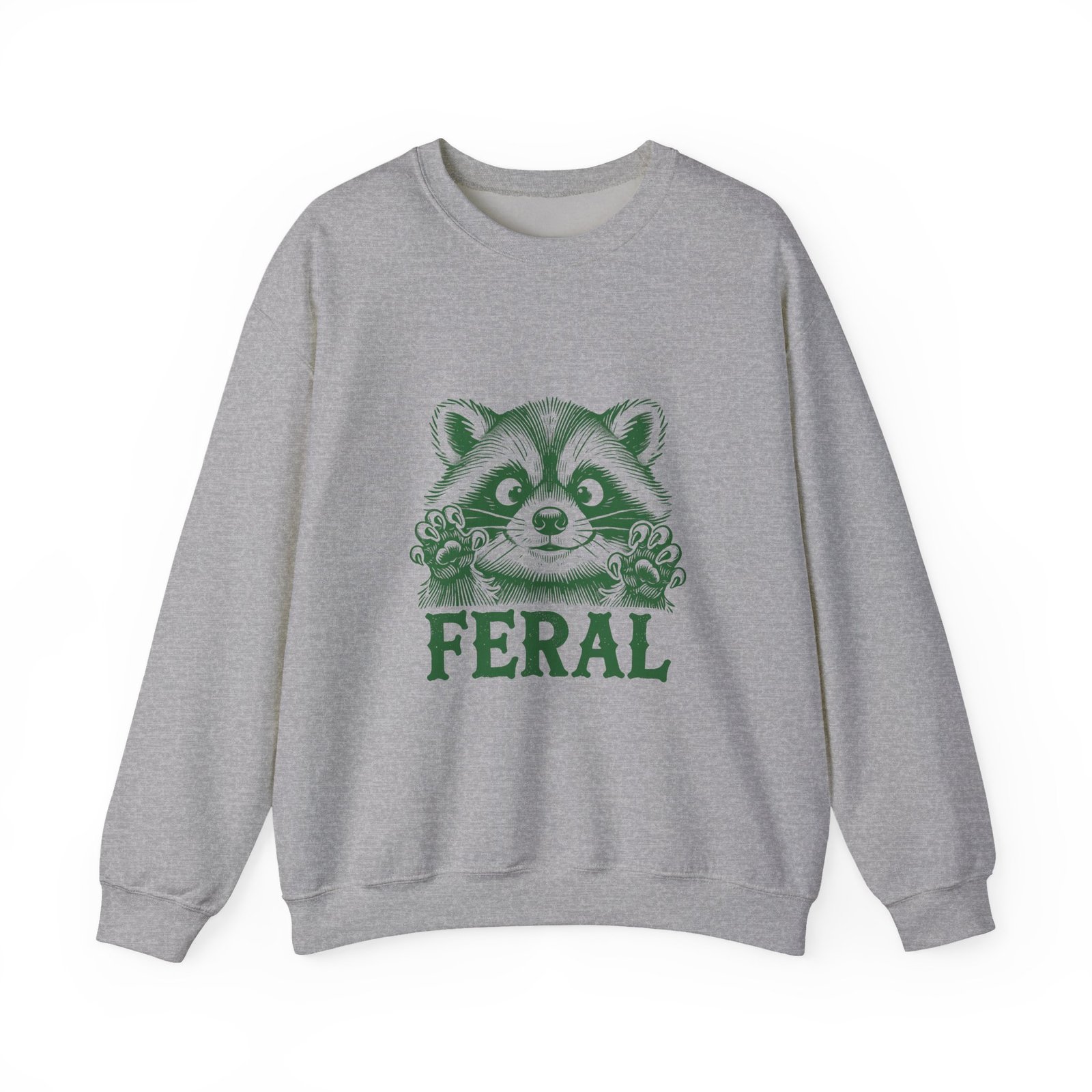 Vibrant Feral Green Raccoon Illustration with Wild Nature Vibes - Sweatshirt - Image 9