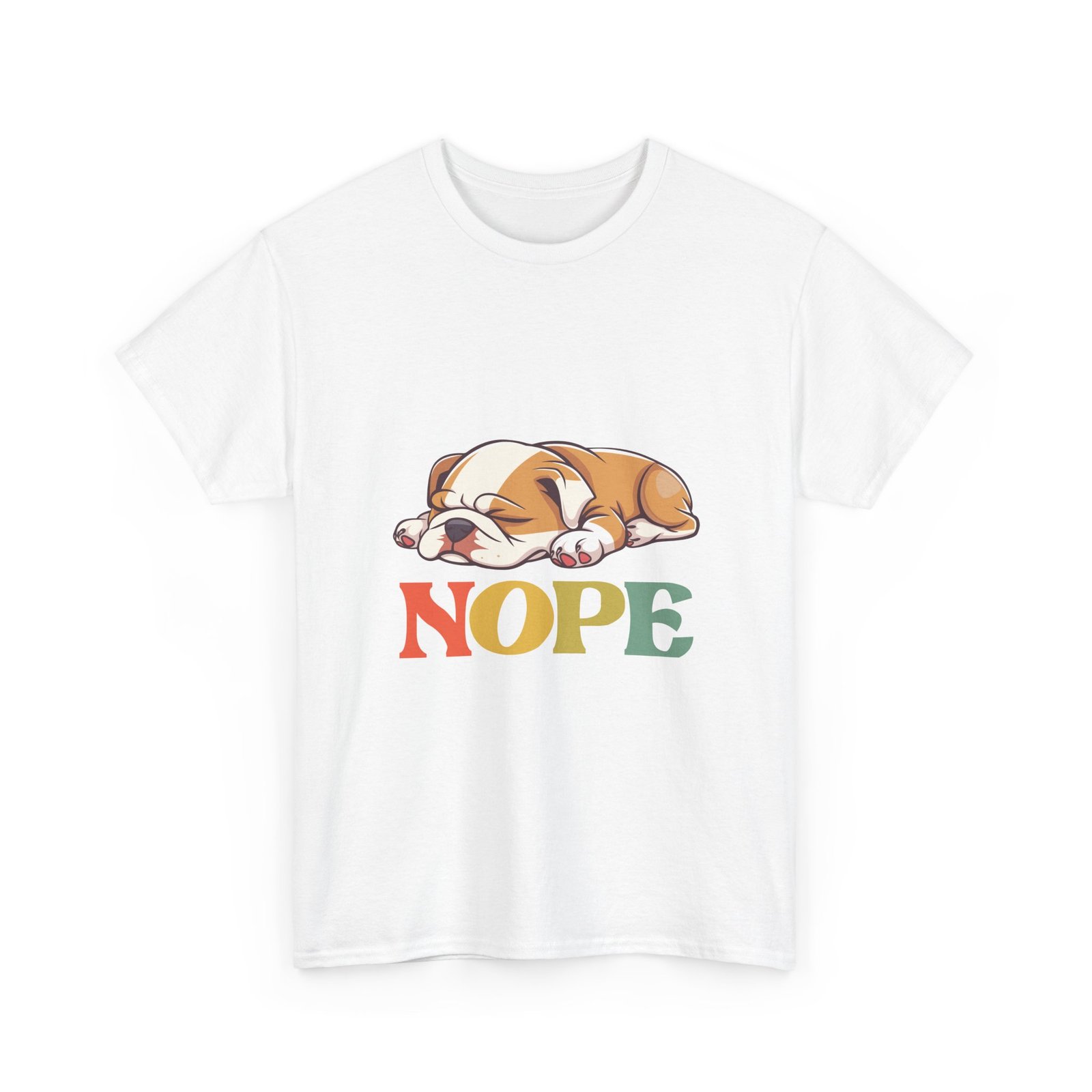 Adorable Sleeping Puppy with Nope Text Illustration - T-shirt - Image 3