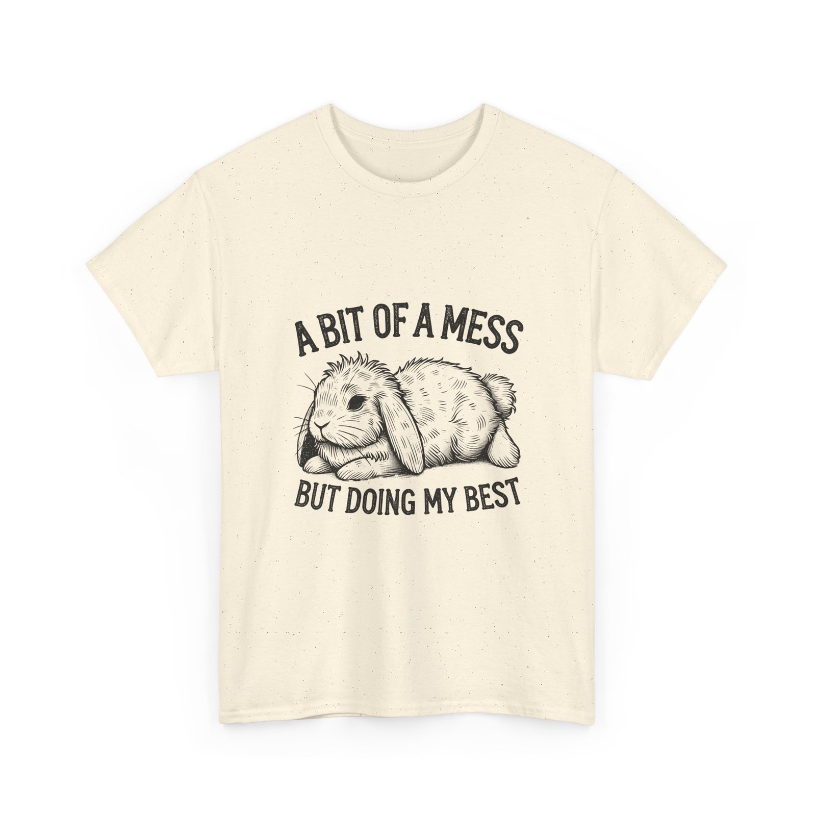 A Bit Of A Mess But Doing My Best Black Rabbit Cute Illustration - T-shirt - Image 7