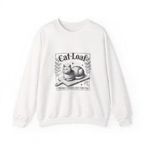 Adorable Black Cat Loaf Illustration with Cute Minimalist Style - Sweatshirt