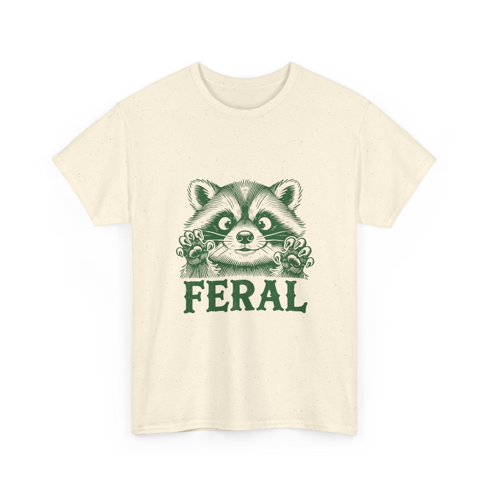 Vibrant Feral Green Raccoon Illustration with Wild Nature Vibes - T-shirt - Image 7