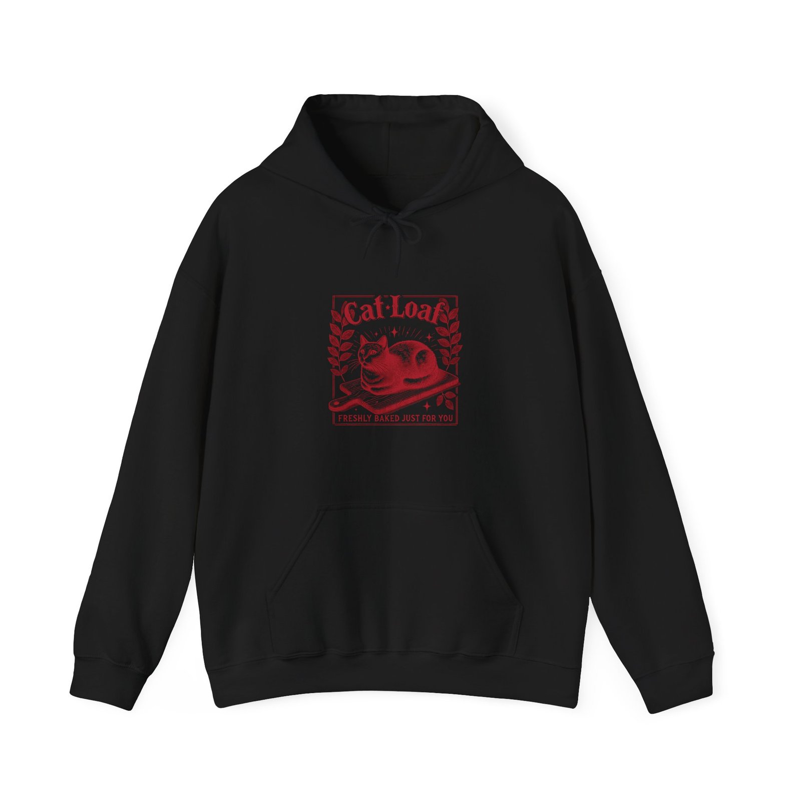 Red Cat Loaf Cute Minimalist Cat Illustration - Hoodie