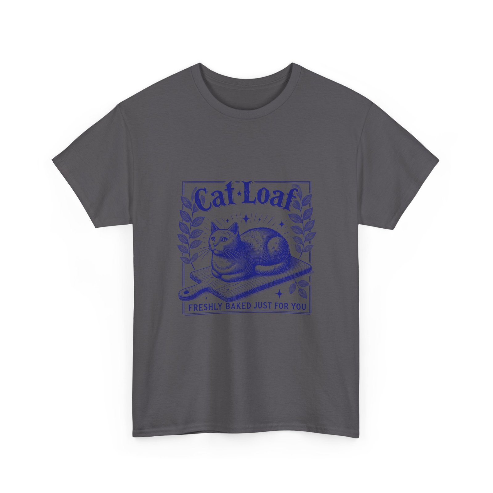 Cute Blue Cat Loaf Illustration with Playful Expression - T-shirt - Image 7