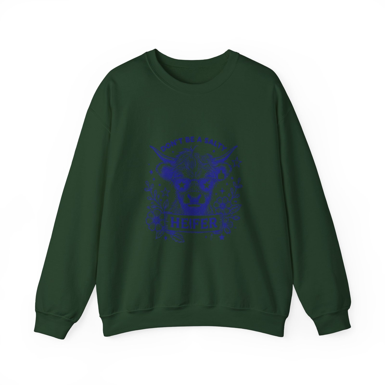 Don’t Be Salty Heifer Blue Cow Funny Farm Animal Design - Sweatshirt - Image 5