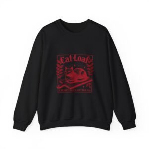 Red Cat Loaf Cute Minimalist Cat Illustration - Sweatshirt