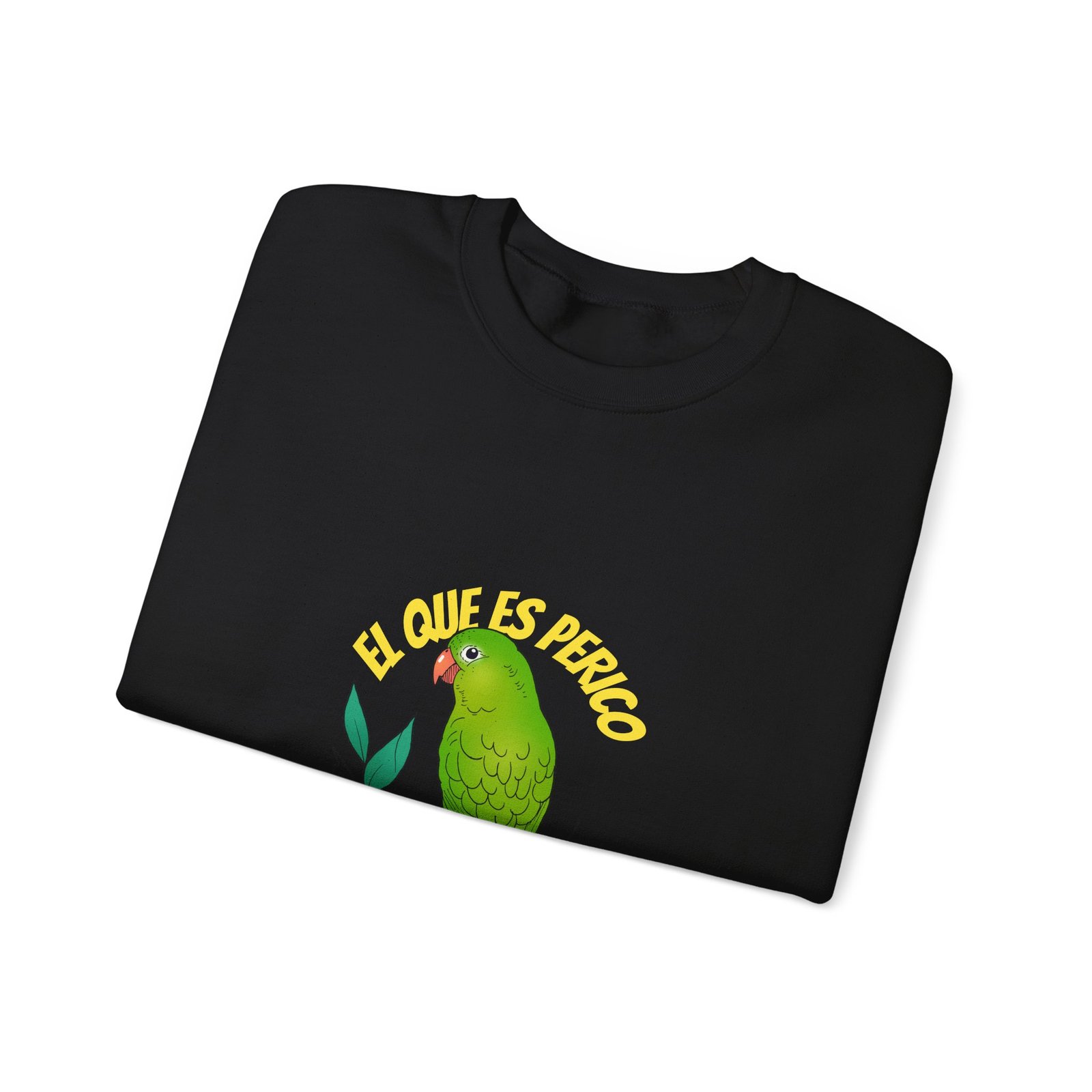 Vibrant El Perico Green Tropical Parrot Illustration - Sweatshirt - Image 3