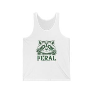 Vibrant Feral Green Raccoon Illustration with Wild Nature Vibes - Tank Top