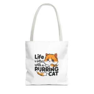 Life Is Better With A Purring Cat Cute Cat Lover Design - Tote Bag
