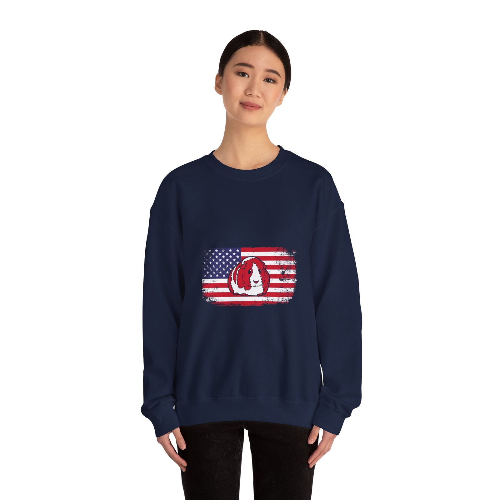 Guinea Pig American Flag Cavy USA 4th of July Patriotic Design - Sweatshirt - Image 12