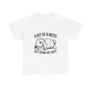 A Bit Of A Mess But Doing My Best Black Rabbit Cute Illustration - T-shirt