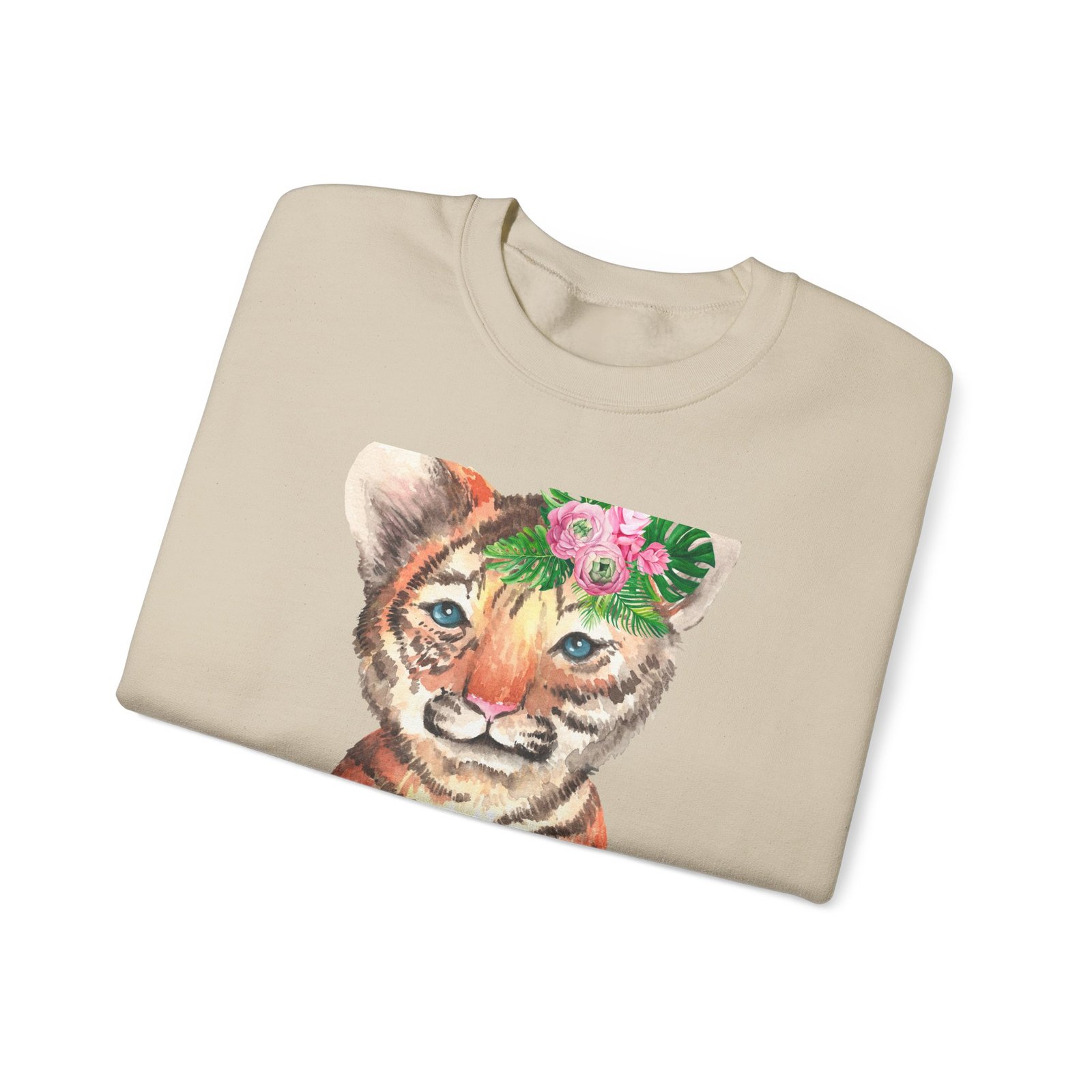 Adorable Baby Tiger Illustration with Playful Expression - Sweatshirt - Image 7