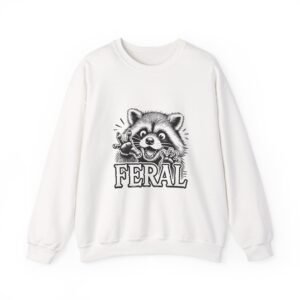 Feral Black Raccoon Cute Wild Animal Illustration - Sweatshirt