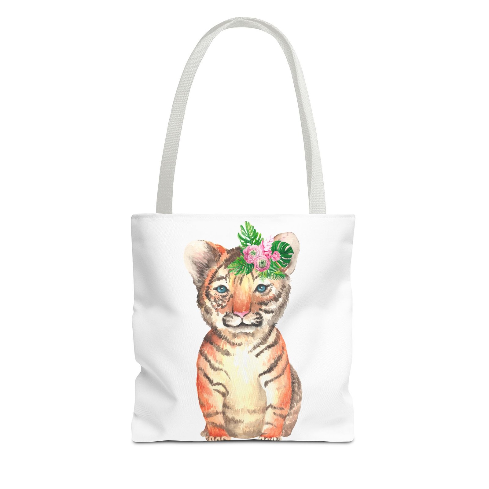 Adorable Baby Tiger Illustration with Playful Expression - Tote Bag