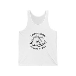 A Bit Of A Mess But Doing My Best Black Rabbit Chilling Design - Tank Top