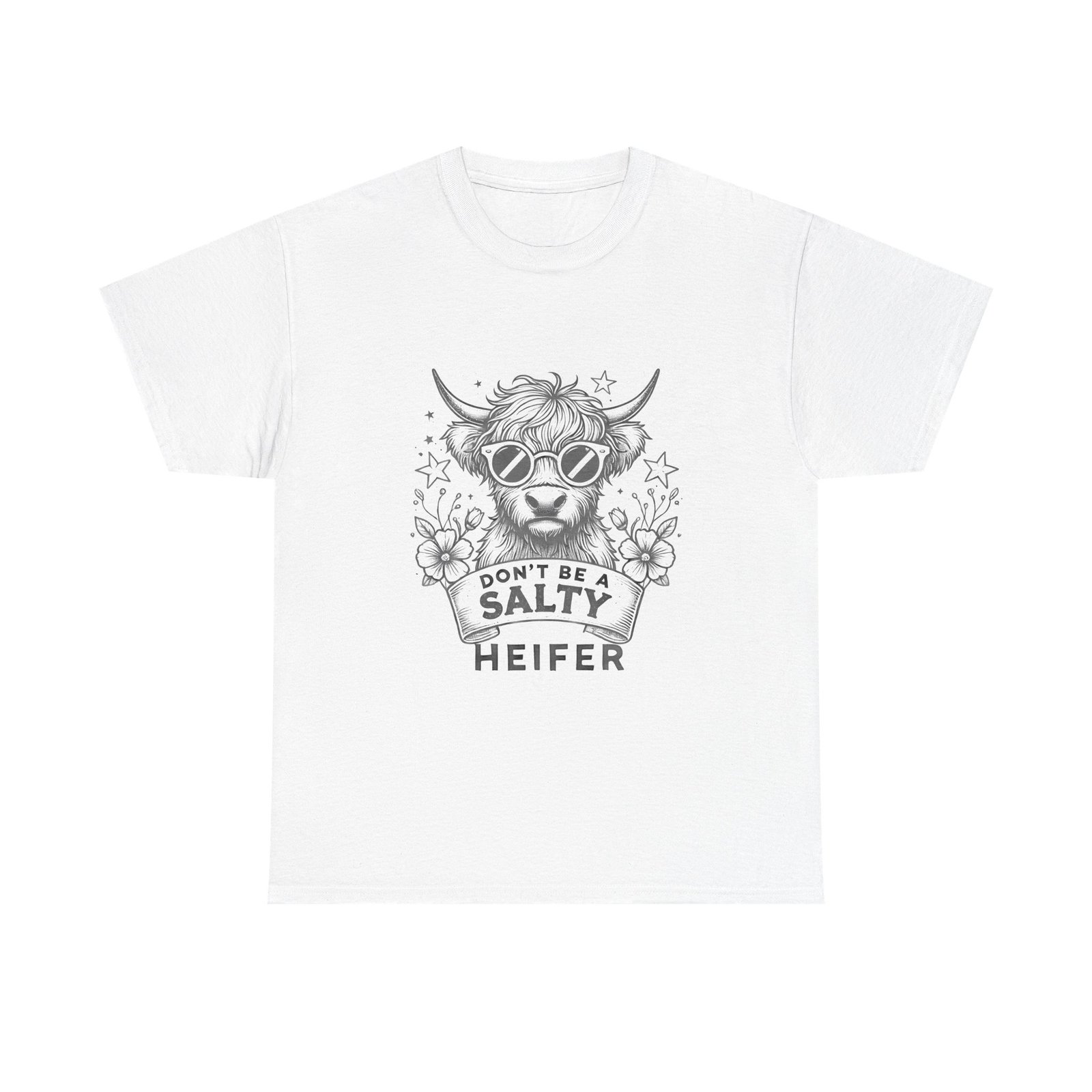 Don’t Be Salty Heifer Black Cow Wearing Cool Sunglasses Design - T-shirt