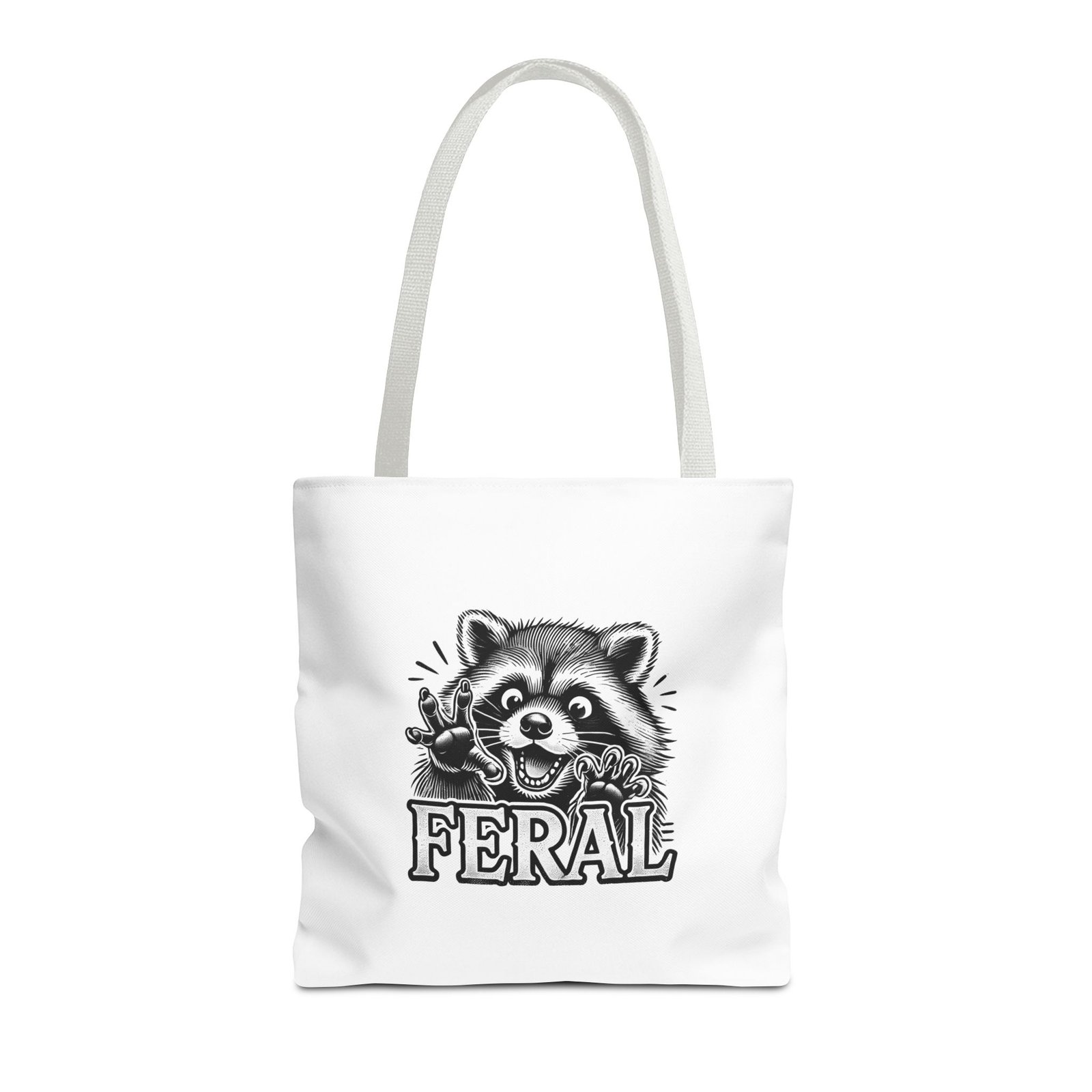 Feral Black Raccoon Cute Wild Animal Illustration - Tote Bag - Image 5