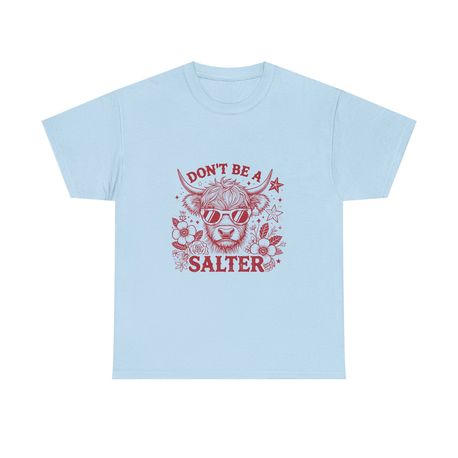 Don’t Be Salty Red Cow Funny Cartoon Design - T-shirt - Image 9