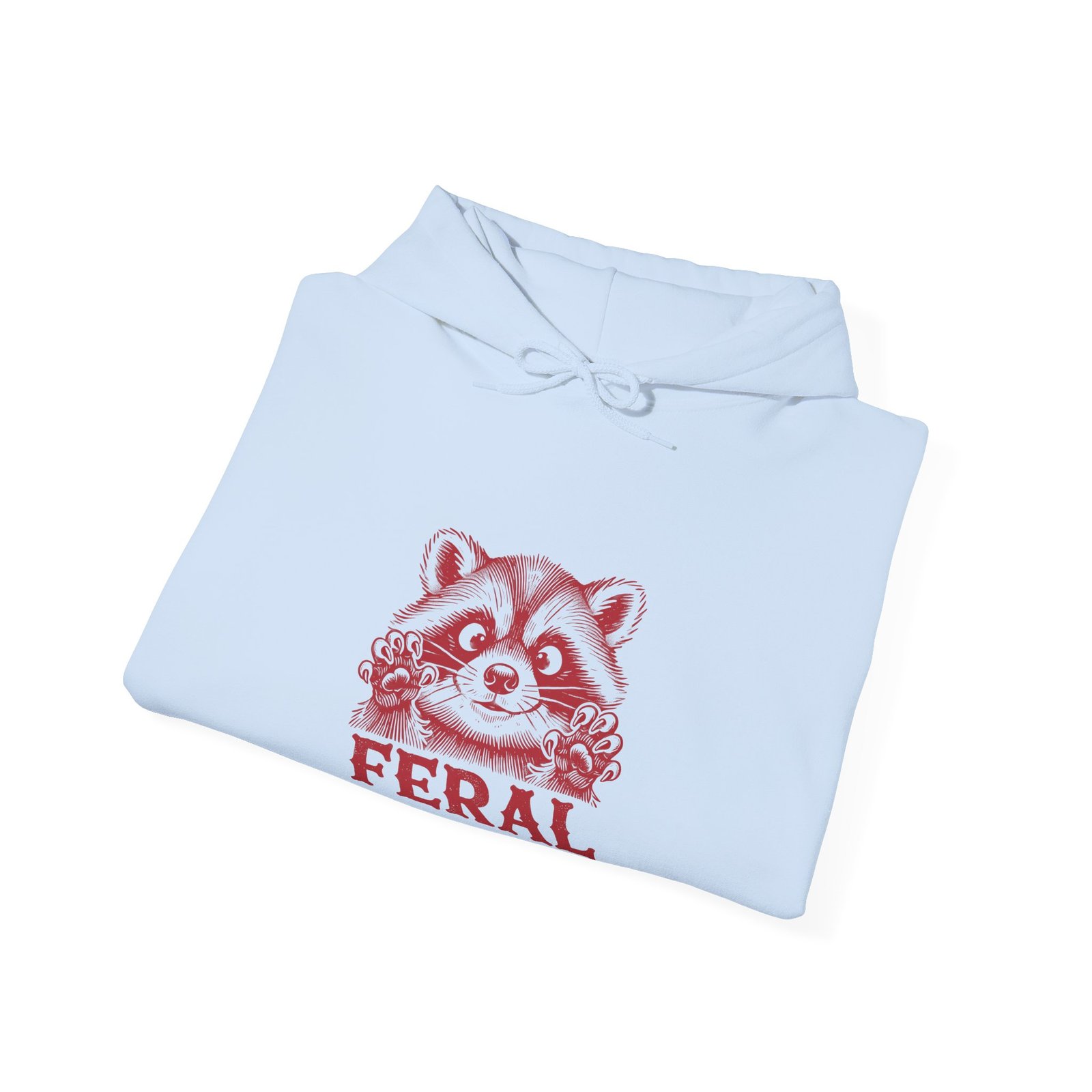 Feral Red Raccoon Bold Wildlife Illustration - Hoodie - Image 12