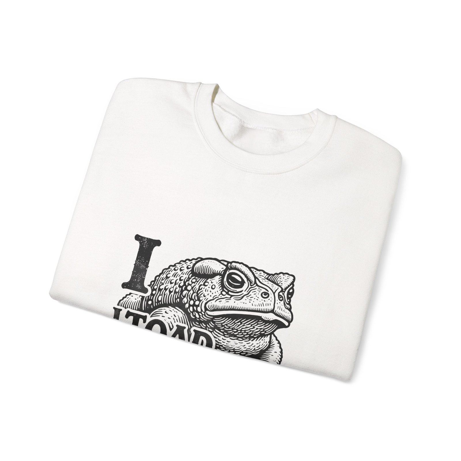I Toad You So Black Frog Funny Pun Design - Sweatshirt - Image 3