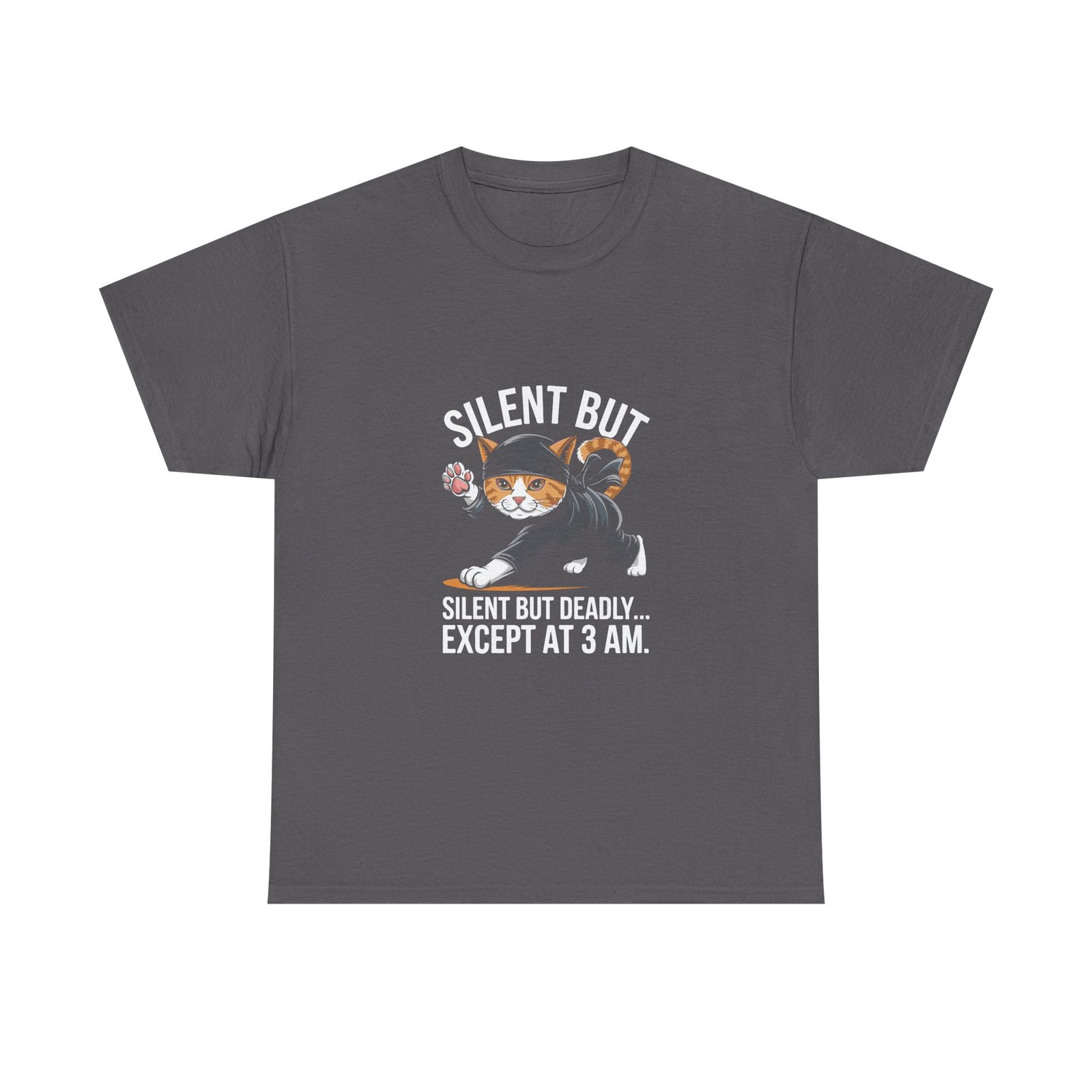 Silent But Deadly Ninja Cat in Stealth Pose Design - T-shirt - Image 5