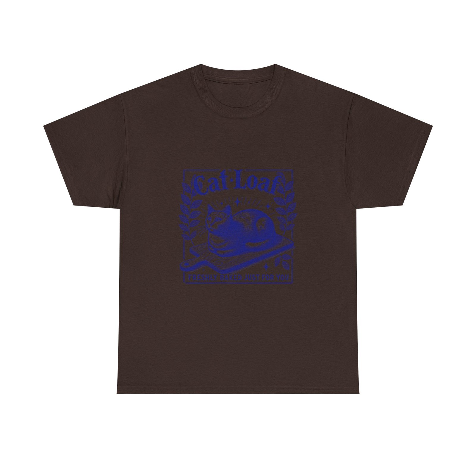 Cute Blue Cat Loaf Illustration with Playful Expression - T-shirt