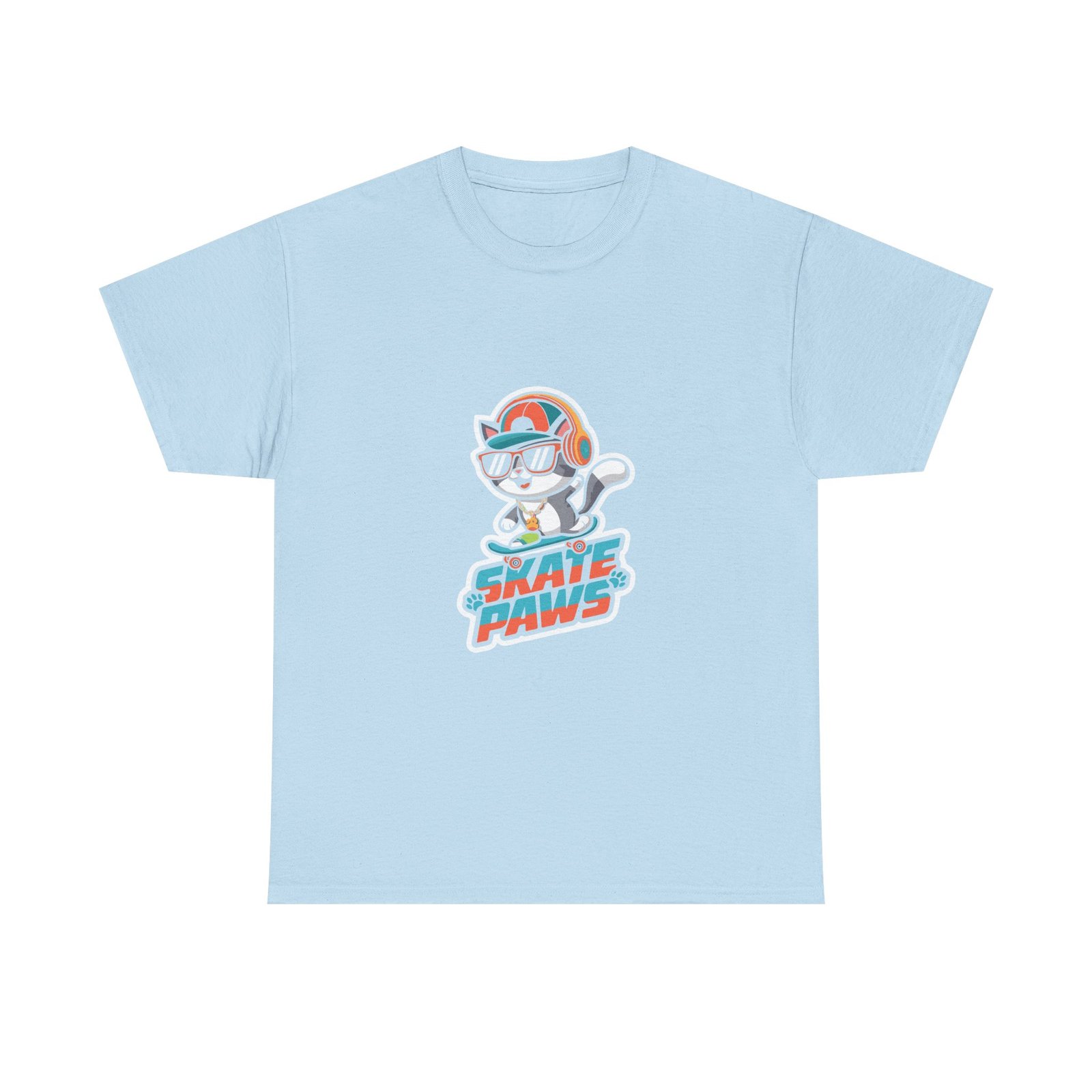 Skate Paws Roller Cat with Cute Cartoon Skateboard Design - T-shirt - Image 9