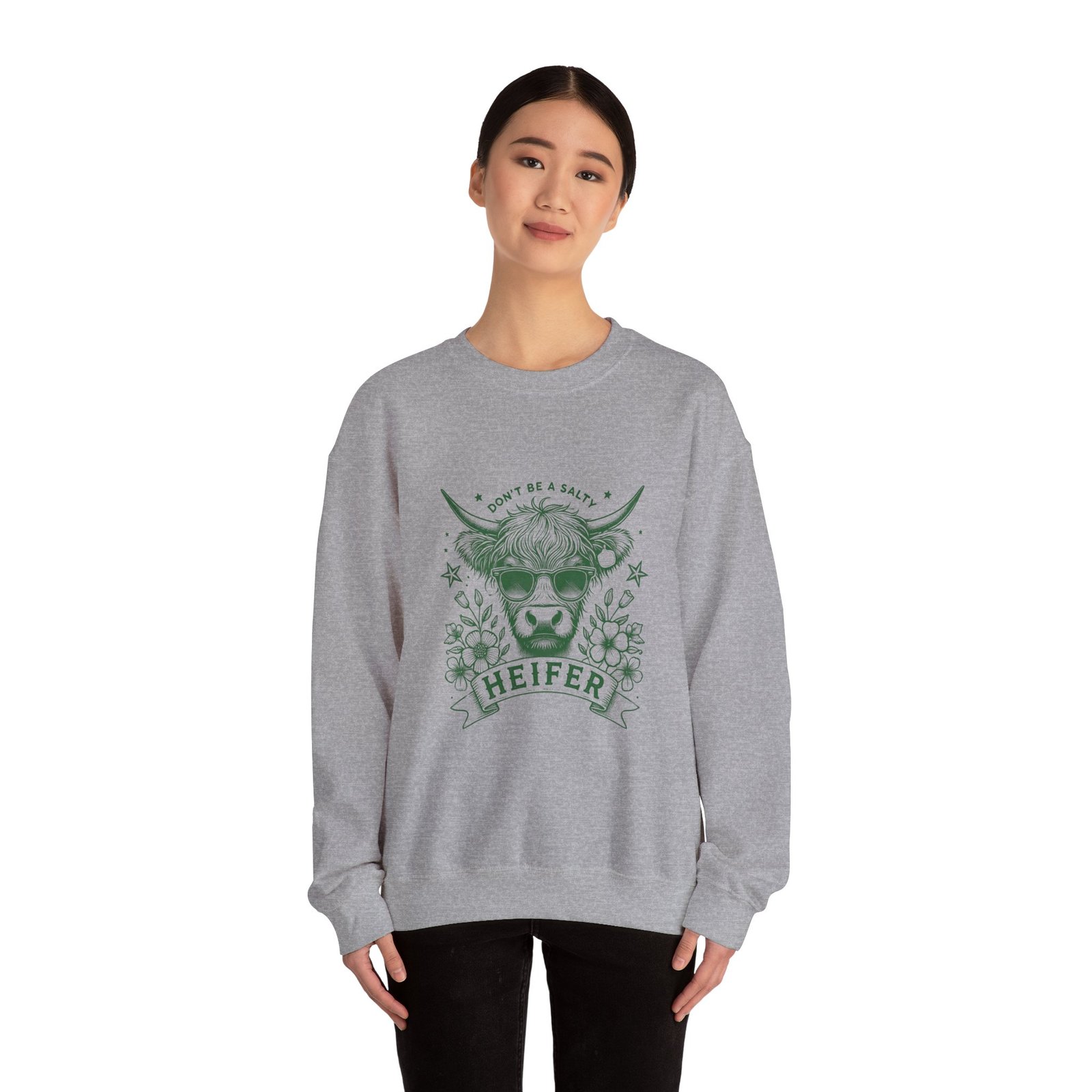 Heifer Green Cow Illustration with Natural and Rustic Charm - Sweatshirt - Image 12