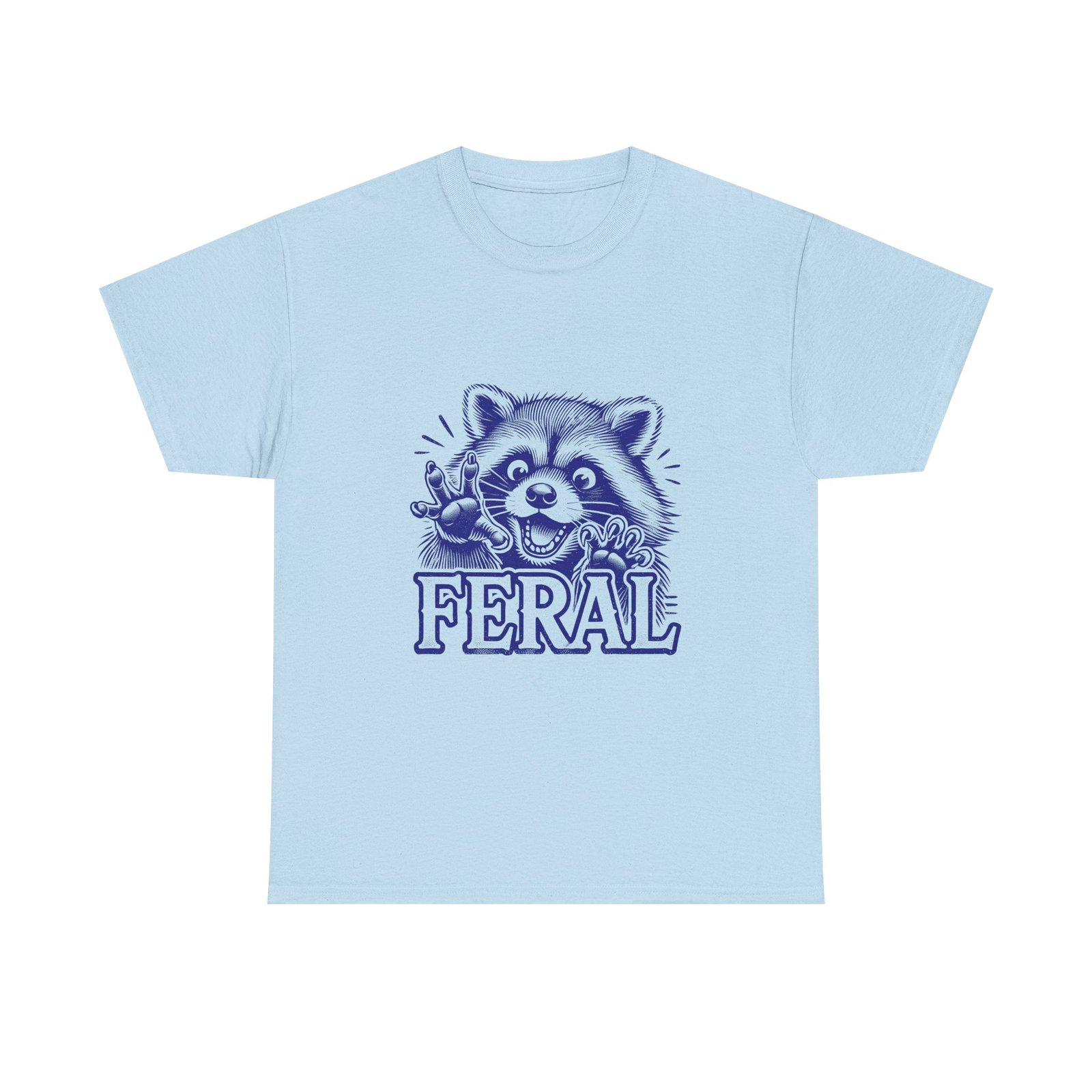 Feral Blue Raccoon with Humorous Expression Illustration - T-shirt - Image 9