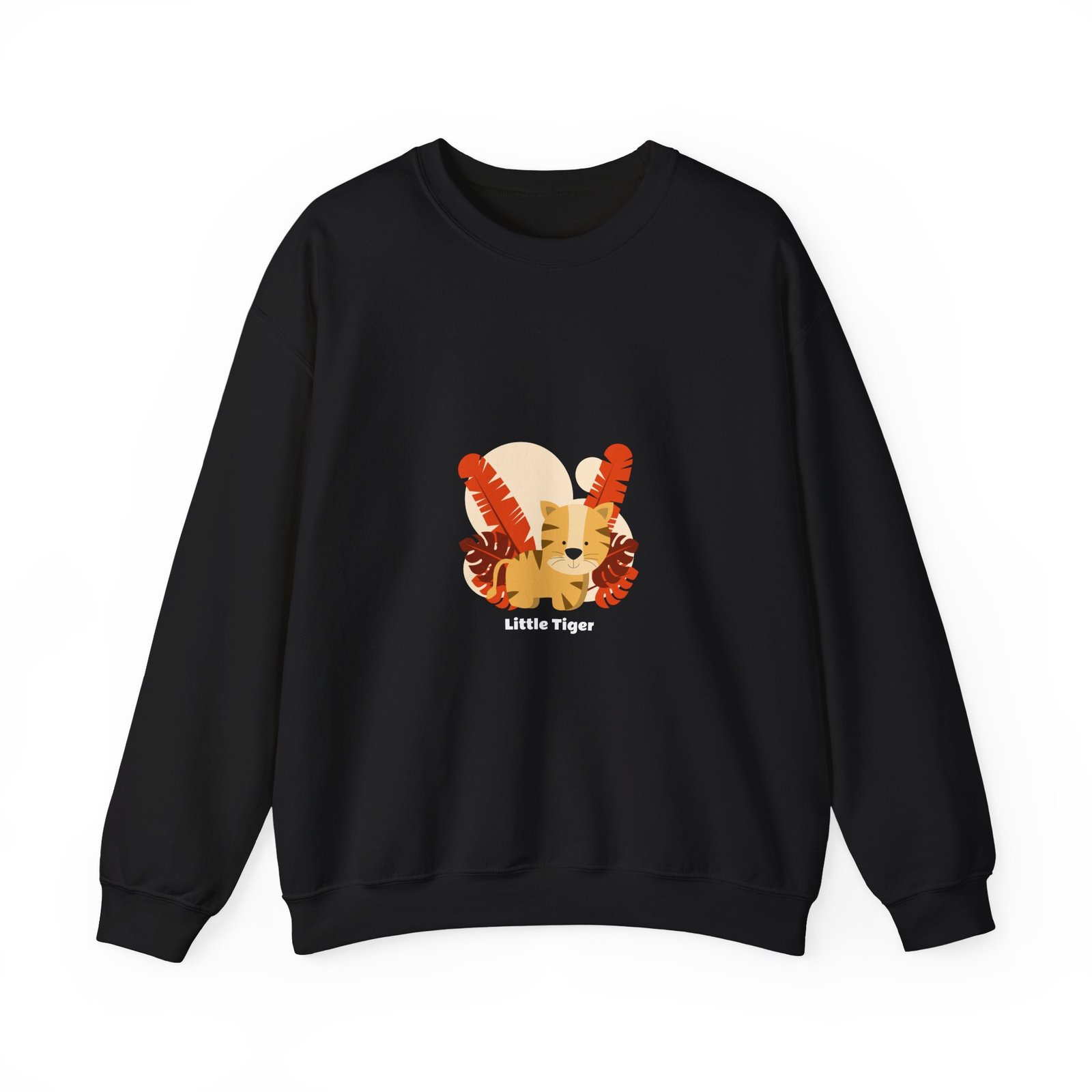 Adorable Little Tiger Cub Illustration with Playful Expression - Sweatshirt
