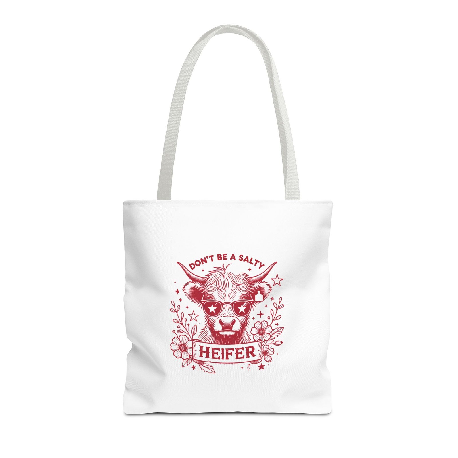 Don’t Be Salty Heifer Red Cow Funny Farm Animal Graphic - Tote Bag - Image 5
