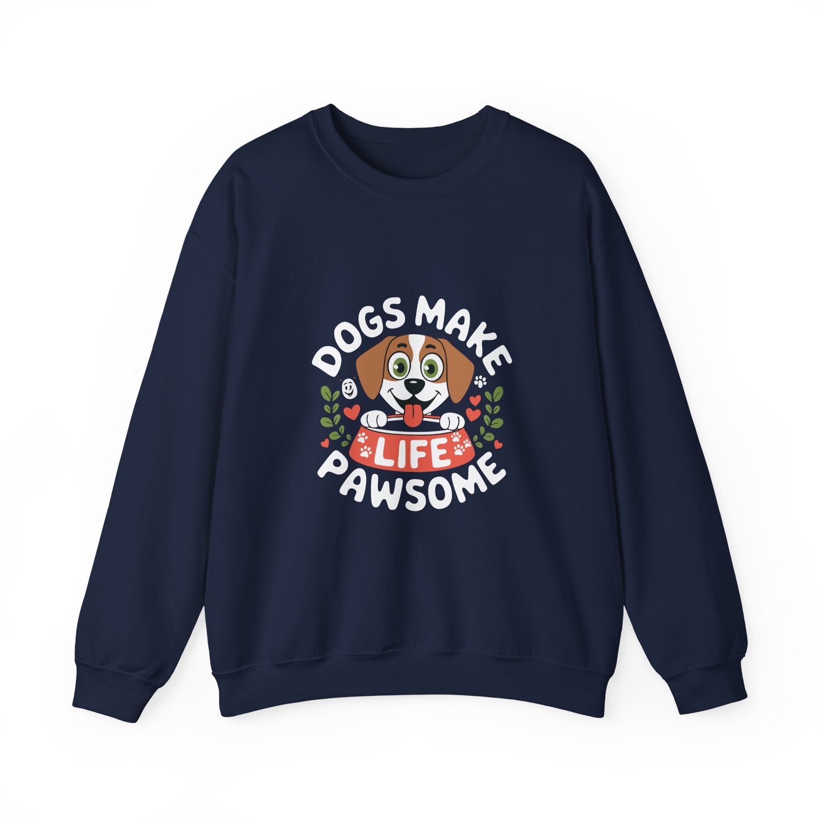 Cute Pawsome Life Cartoon Dog with Playful Expressions - Sweatshirt - Image 9