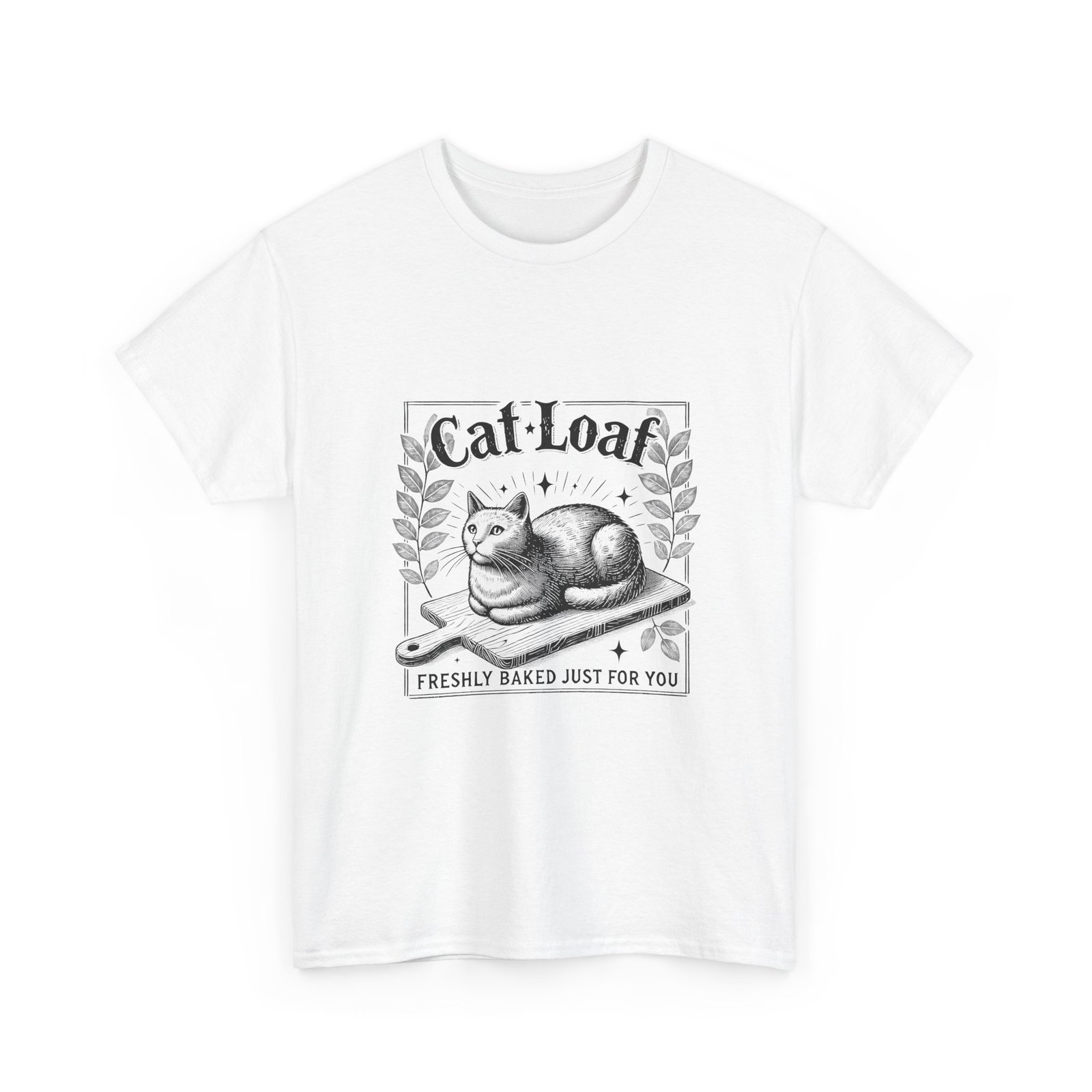 Adorable Black Cat Loaf Illustration with Cute Minimalist Style - T-shirt - Image 3