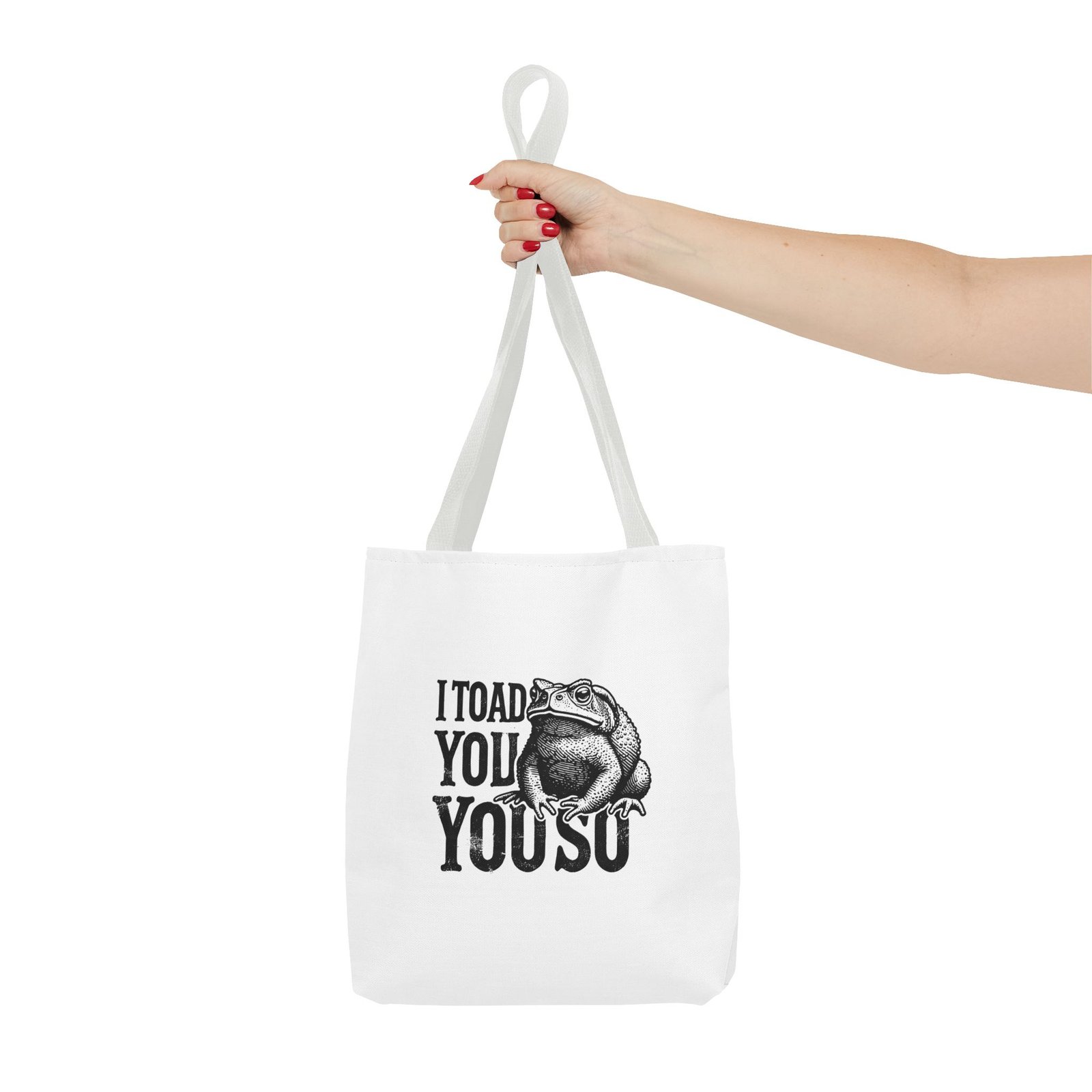 I Toad You So Funny Black Frog Pun Design - Tote Bag - Image 4