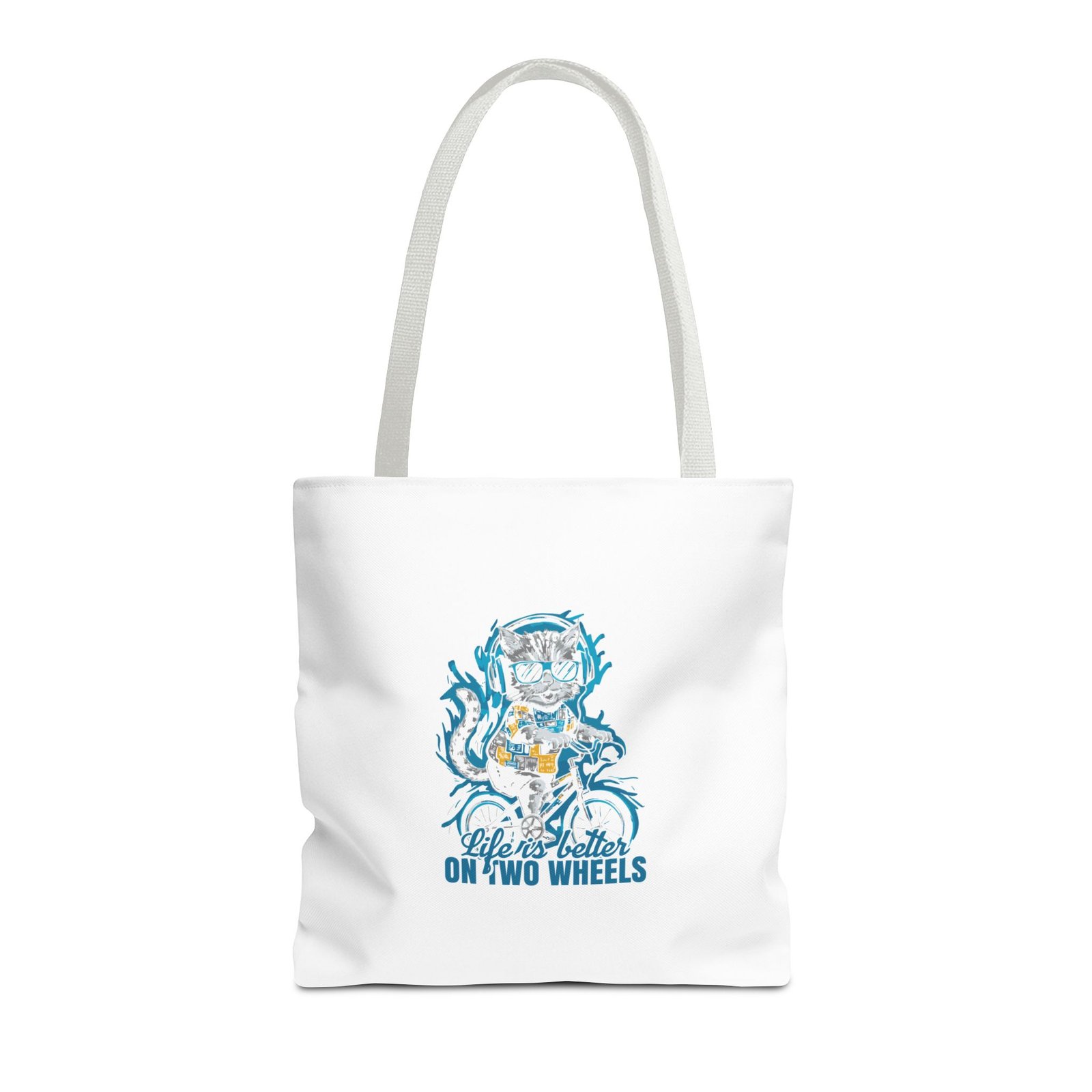 Life Is Better On Two Wheels Cat Cycling Graphic - Tote Bag - Image 5