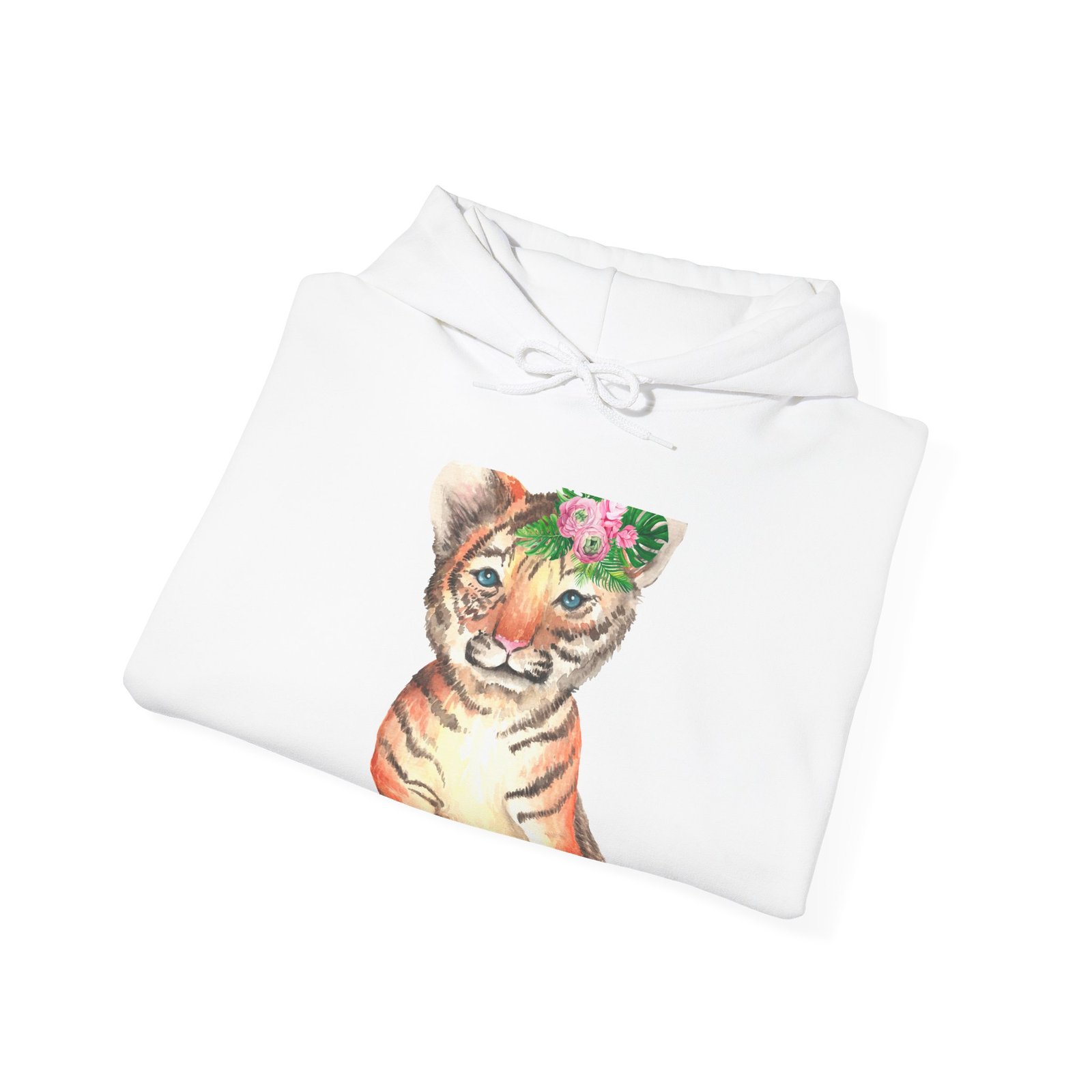 Cute Baby Tiger Illustration with Playful Expression - Hoodie - Image 4