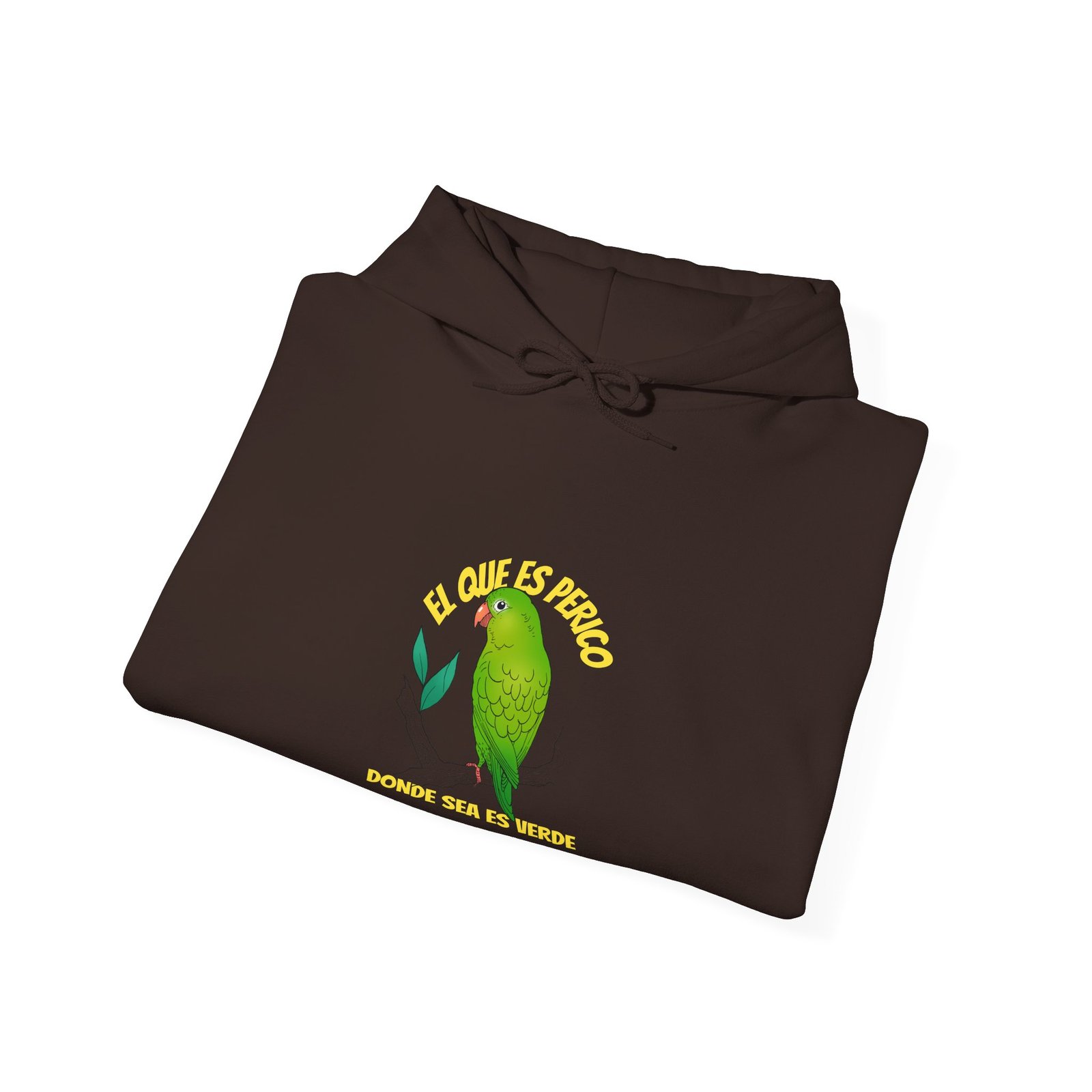 Vibrant El Perico Green Tropical Parrot Illustration - Hoodie - Image 8