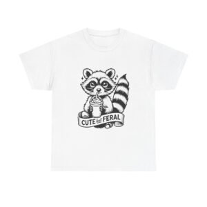 Adorable and Wild Black Raccoon Illustration with Cute Charm - T-shirt
