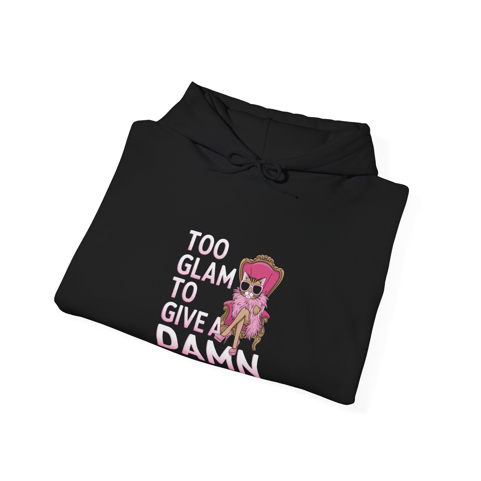 Too Glam To Give A Damn Bold Glitter Typography - Hoodie - Image 4