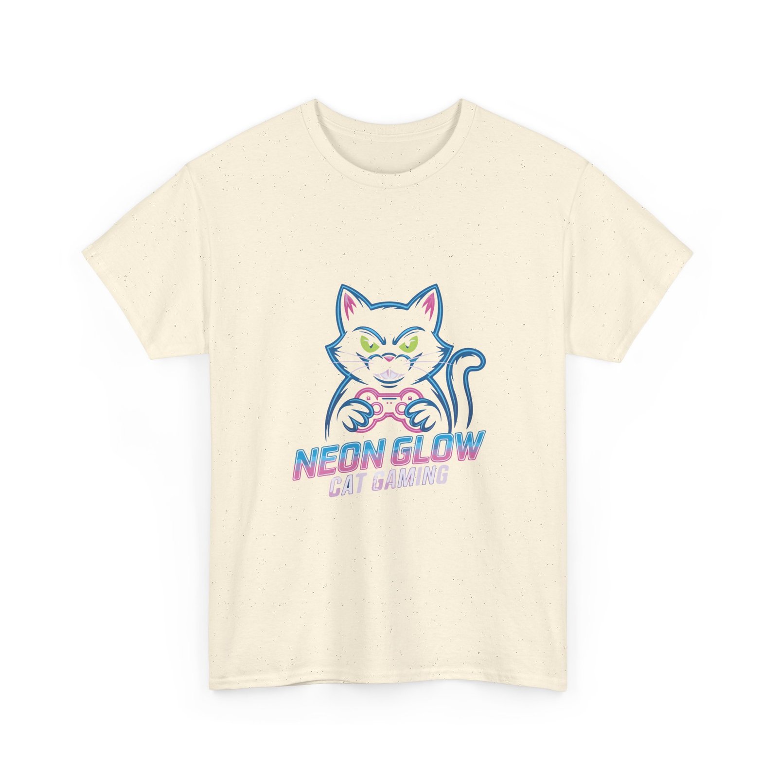 Neon Glow Cat with Gaming Vibes Cyberpunk Style - T-shirt - Image 7