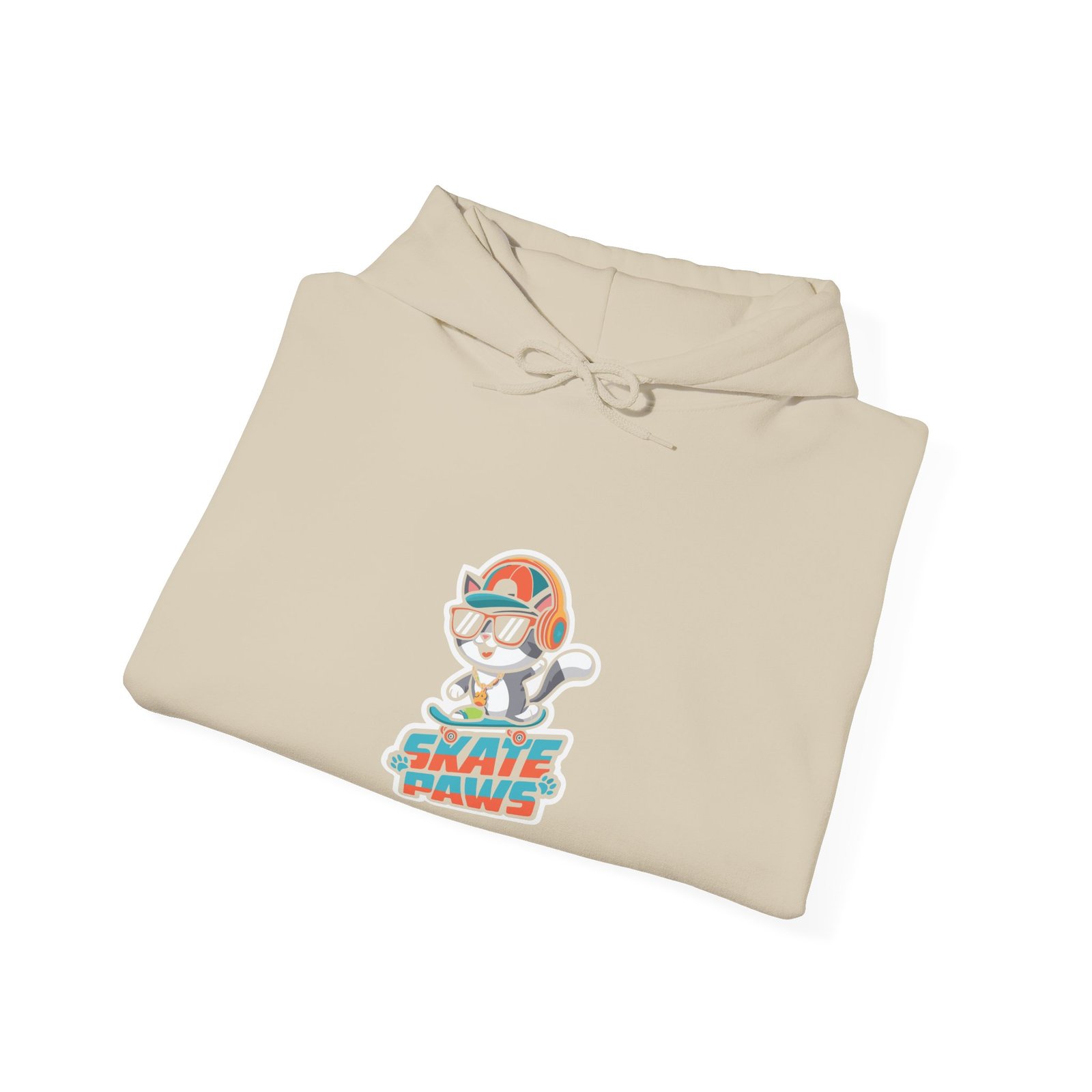 Skate Paws Roller Cat with Cute Cartoon Skateboard Design - Hoodie - Image 8