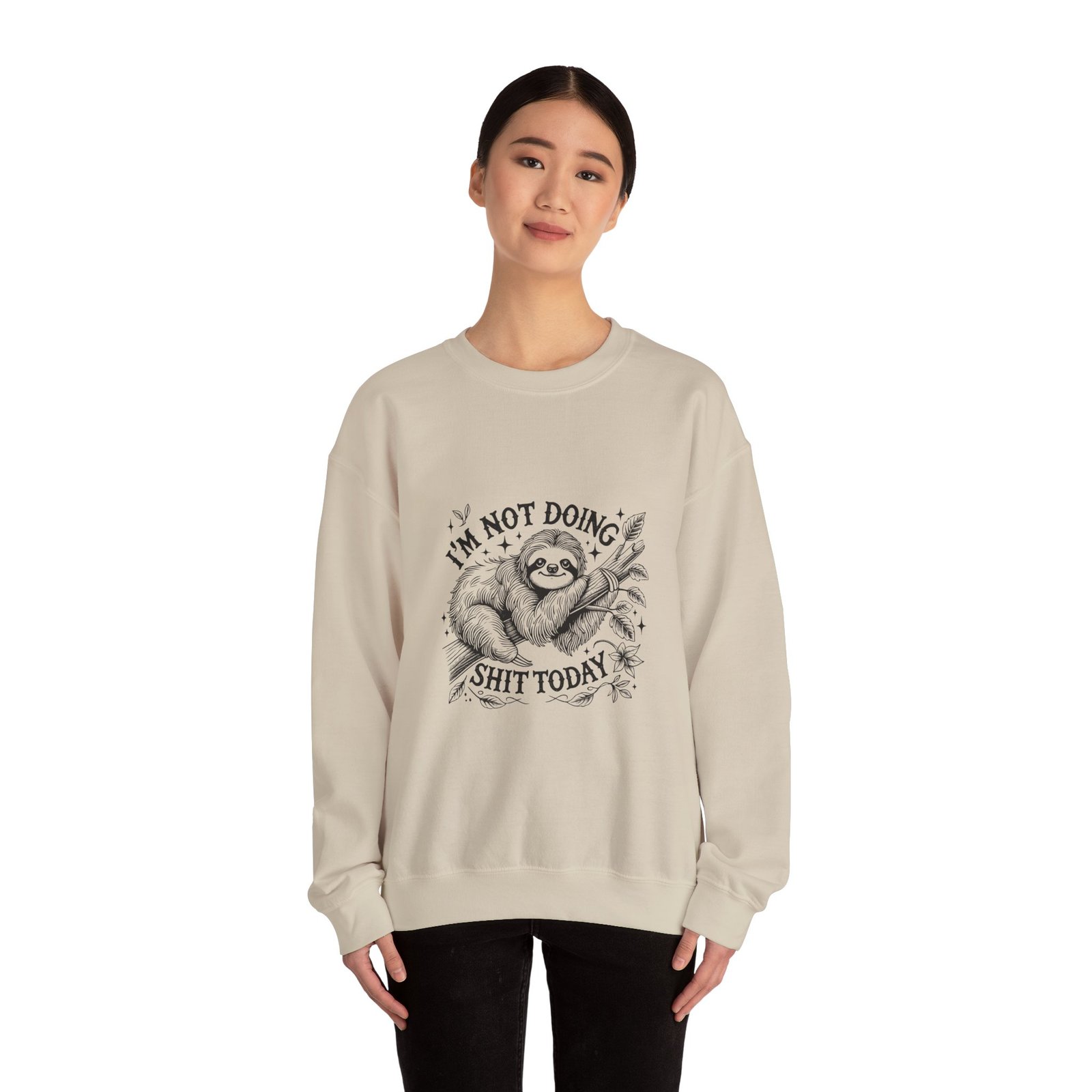 I’m Not Doing Shit Today Black Sloth Lazy Design - Sweatshirt - Image 8