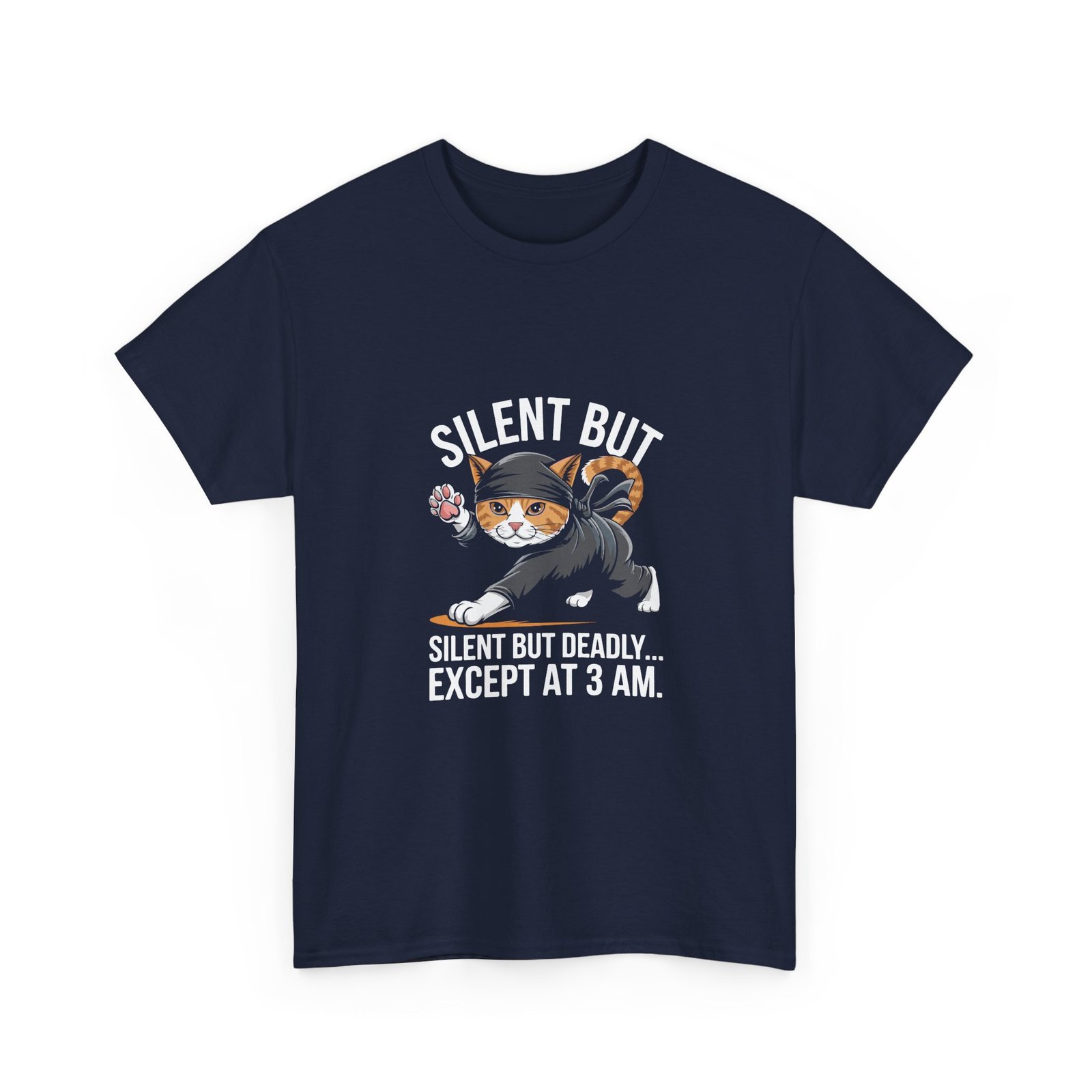Silent But Deadly Ninja Cat in Stealth Pose Design - T-shirt - Image 11