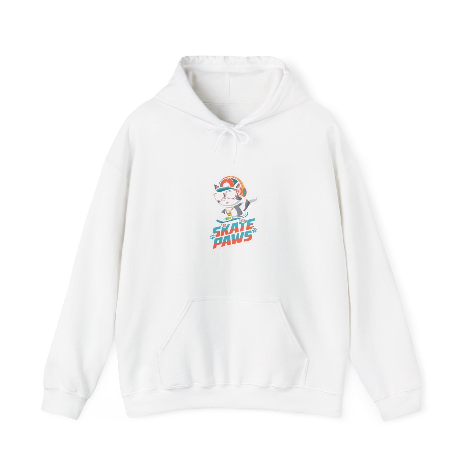 Skate Paws Roller Cat with Cute Cartoon Skateboard Design - Hoodie