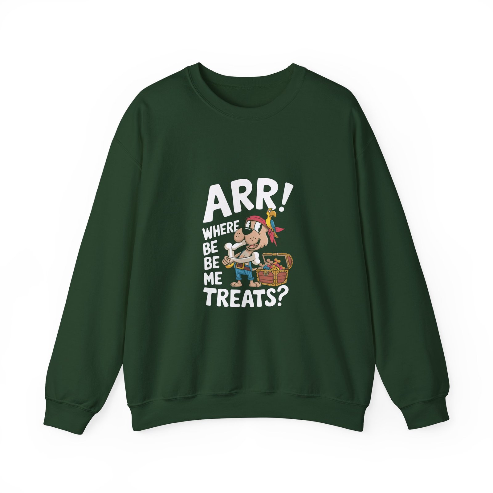 Cute Pirate Dog with Treasure Chest of Treats Illustration - Sweatshirt - Image 5
