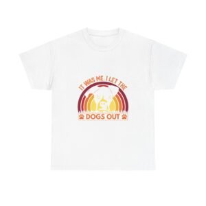 Retro Sunset with Silhouetted Dogs Playing Outdoors - T-shirt