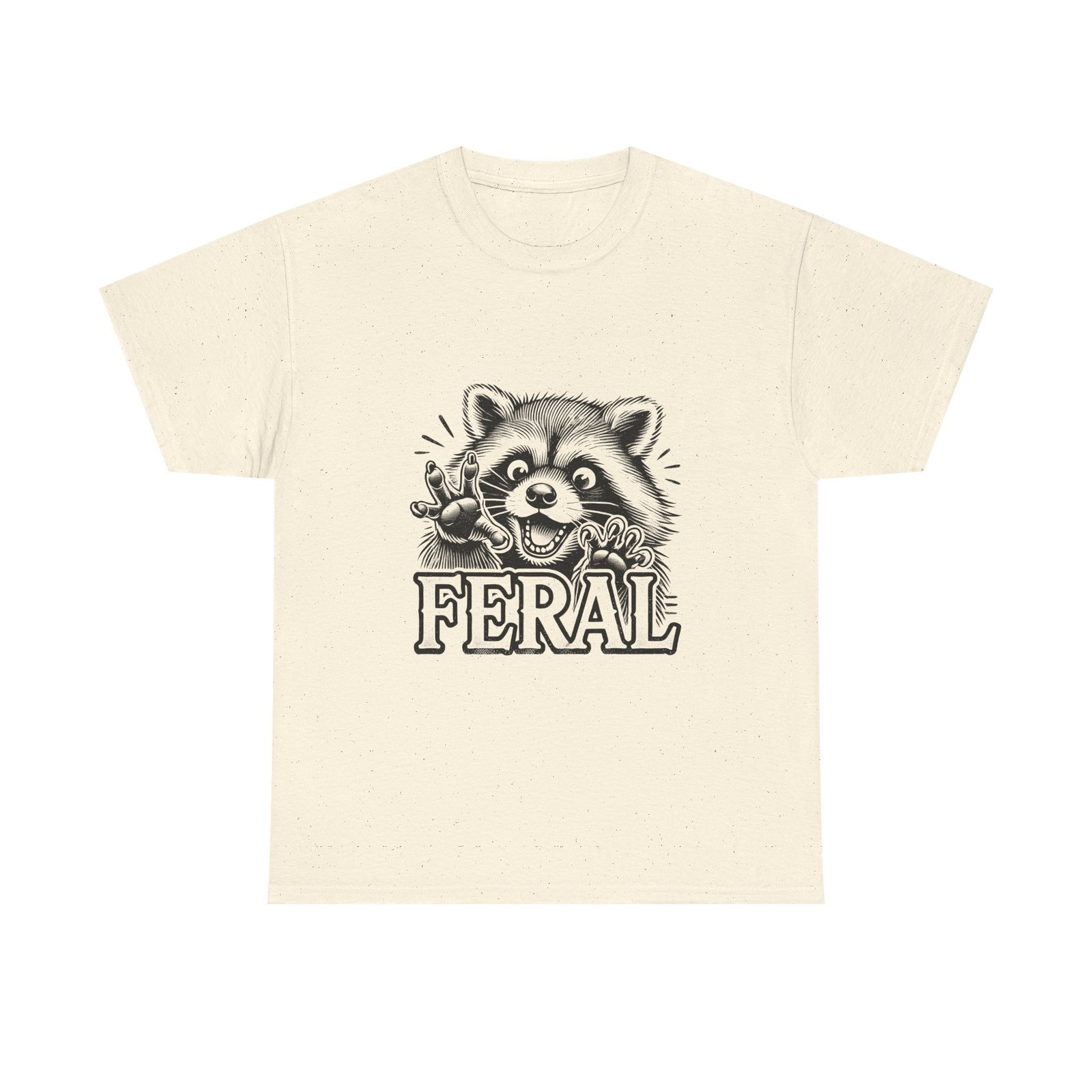 Feral Black Raccoon Cute Wild Animal Illustration - T-shirt - Image 5